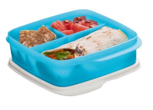Tupperware Basic Line com Divisórias Azul 550ml