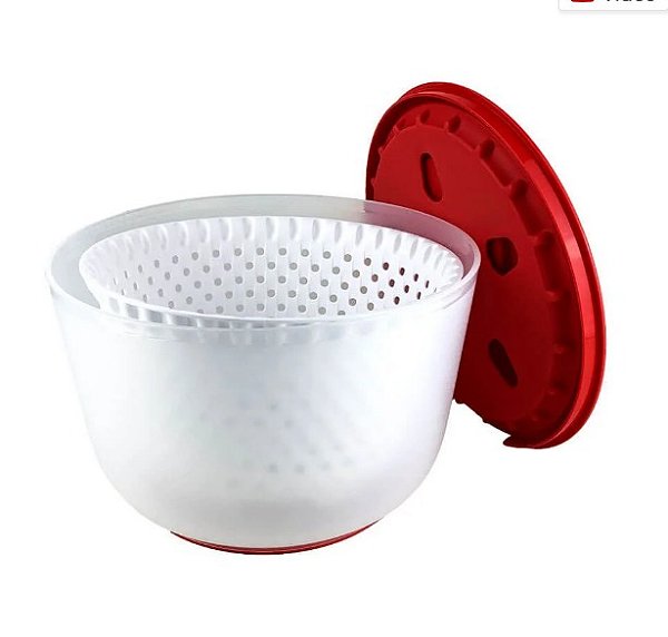 Tupperware Centrífuga Plus Secadora de Salada Vermelha 3,9 litros