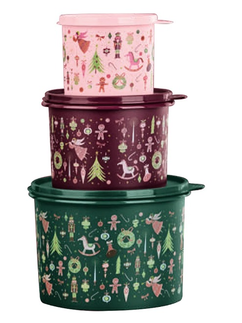 Kit Tupperware Caixas Encanto de Natal 3 Peças
