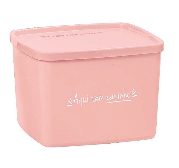Tupperware Jeitoso 800ml Aqui Tem Carinho Rosa