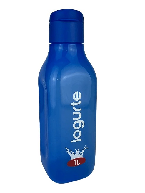 Garrafa Tupperware Eco Tupper Quadrada Plus 1 litro Iogurte Colecionável