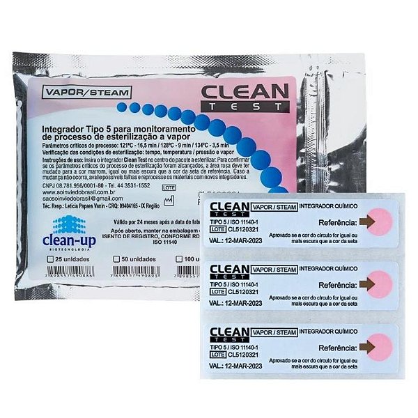 Integrador Químico a Vapor Tipo 5 Clean Test - Clean Up