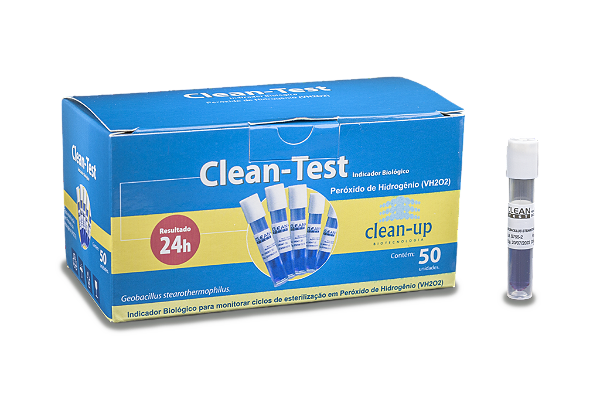Indicador Biológico Peróxido de Hidrogênio Clean Test 24 Horas - Cx com 50 - Clean Up