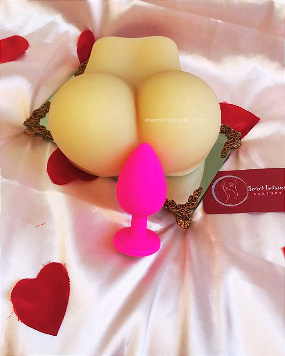 PLUG ANAL G AVELUDADO COM PEDRA