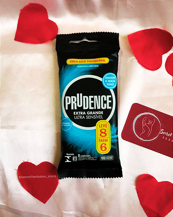 PRESERVATIVO EXTRA GRANDE E ULTRA SENSÍVEL PAGUE 6 LEVE 8 UNIDADES - PRUDENCE