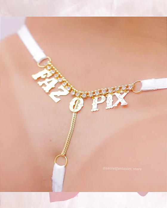Calcinha Fio Dental Frases com Strass
