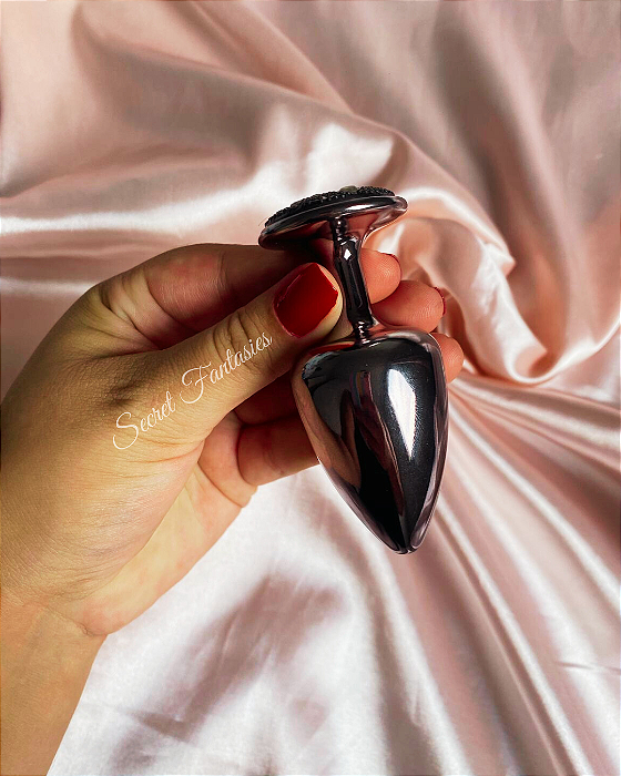 Plug Anal M Em Metal Com Pedra Cravejada Em Strass