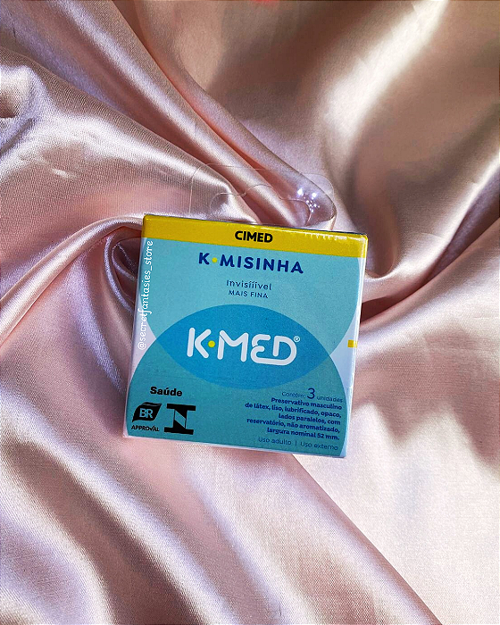Preservativo Masculino K-Misinha K-Med Invisível Lubrificado com 03 unidades