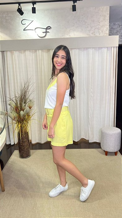 Conjunto Alfaiataria Short Regata Linho