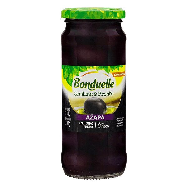 Azeitona Peruana Bonduelle Preta Azapa c/Caroço 330g