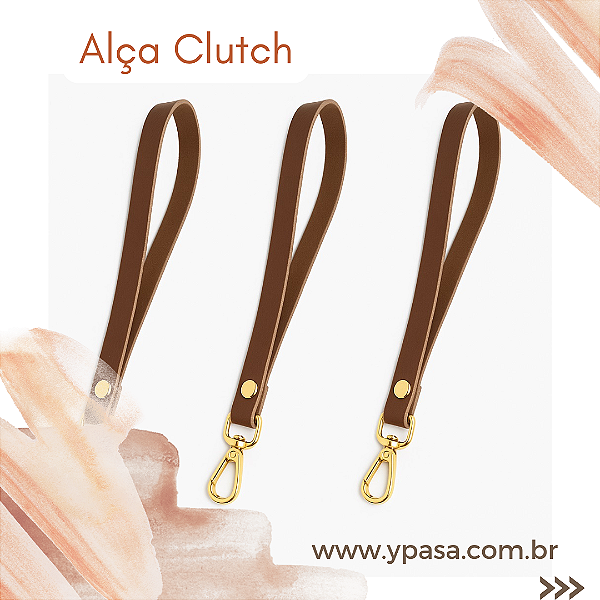 Alça De Couro Ecologico De Mão Para Bolsa De Croche Necessaire Clutch