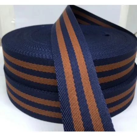 Tira Chic Poliester (Metro) - Azul e Caramelo