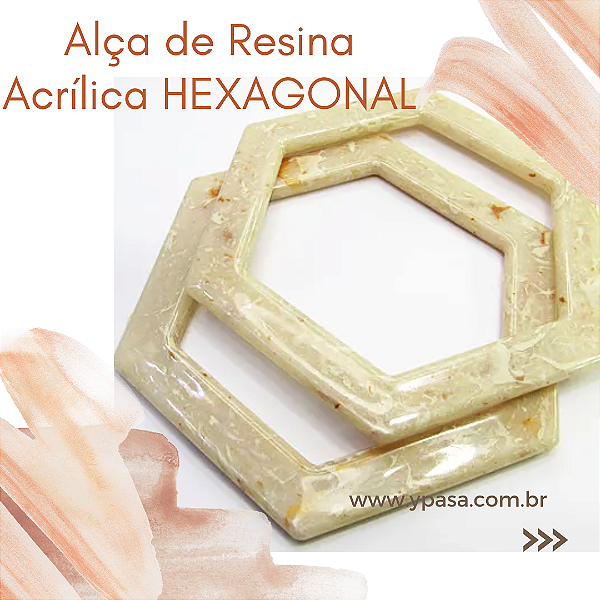 Alça de Resina Acrílica HEXAGONAL / ESTRELA