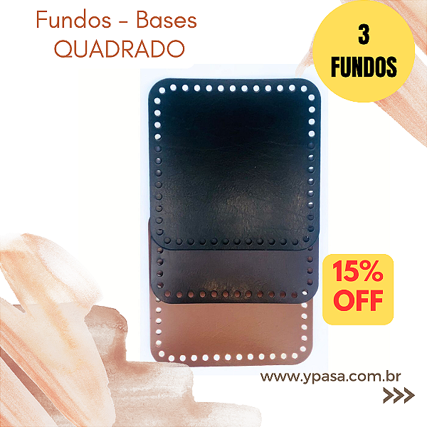 KIT 03 Fundos - Bases de Couro Sintético -  QUADRADO vários tamanhos