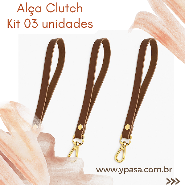 KIT 03- Alças De Couro Ecologico De Mão Para Bolsa De Croche Necessaire Clutch