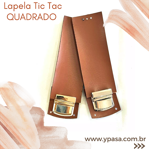 Fecho/Lapela para bolsa tica tac QUADRADO
