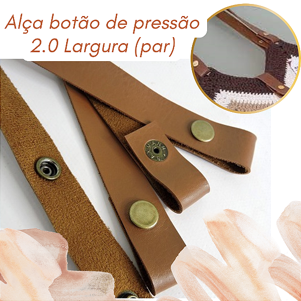 Par alça botão de pressão ombro 2.0 largura