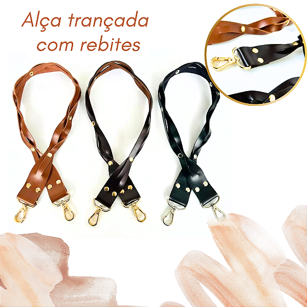 Alça Trançada Rebitada com Mosquetão Lagosta Premium