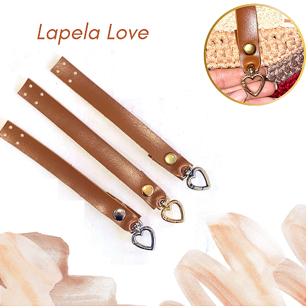 Fecho lapela de couro LOVE