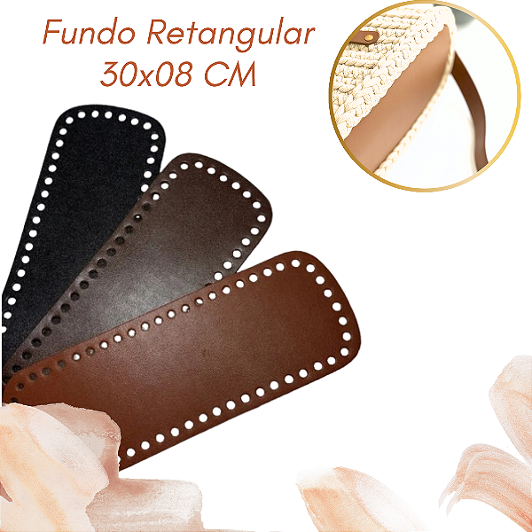 30x08 CM - Fundo / Base de couro sintético RETANGULAR