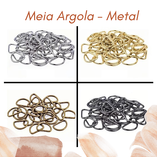 Meia Argola Metal - 02 unidades