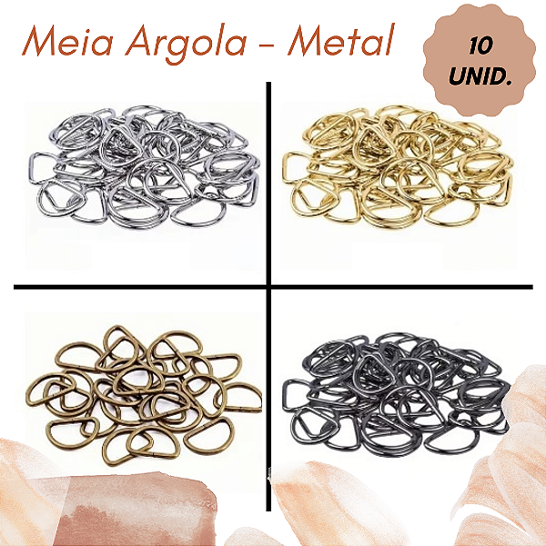Meia Argola Metal - 10 unidades
