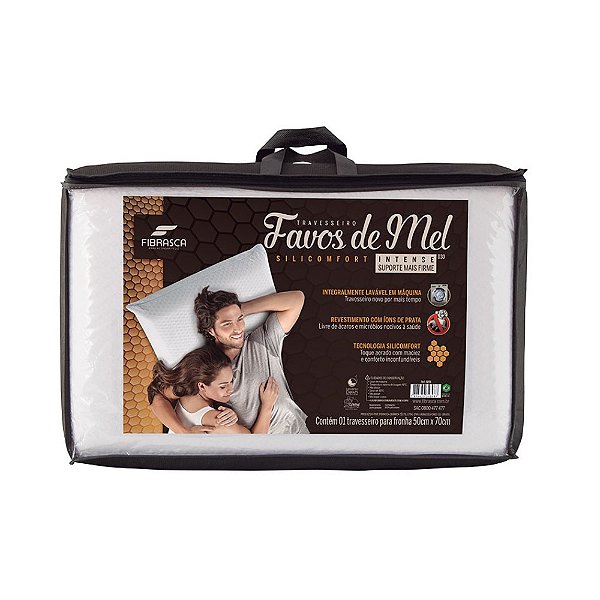 Travesseiro 50x70 Premium Favos de Mel Silicomfort Intense Fibrasca