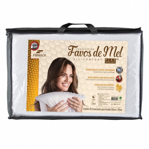 Travesseiro 50x70 Premium Favos de Mel Plus Fibrasca