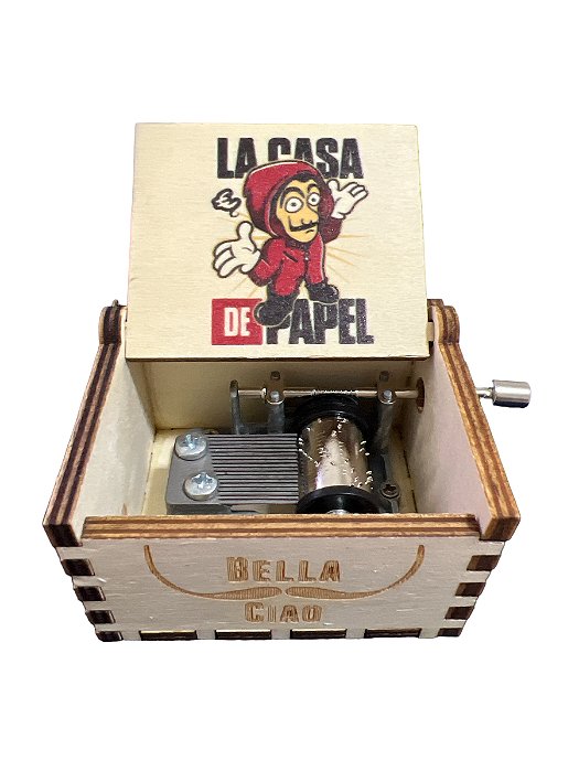 Caixinha de musica tema la casa de papel manivela + brinde