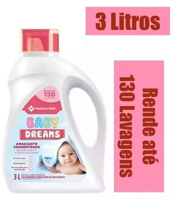 Amaciante concentrado Baby Dreams galao 3lt perfume suave-Loreto