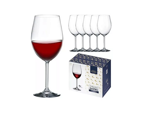 Jogo 6 taças Bohemia cristal titanium vinho tinto 580ml-Loreto