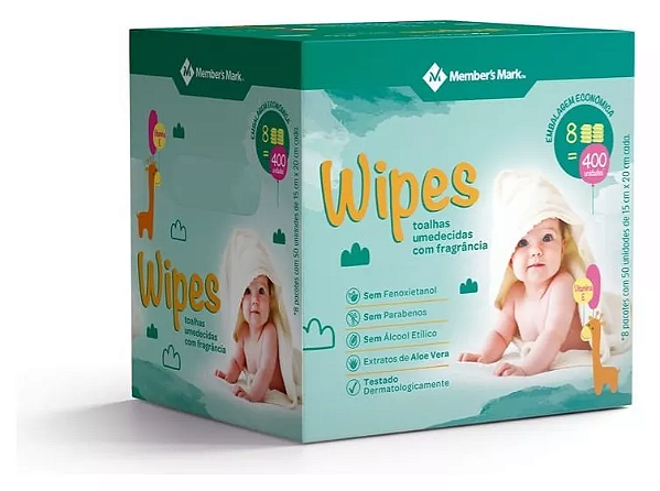 Caixa de Toalhas Lenços Umedecidas com fragrância embalagem C/ 400 Un-Loreto