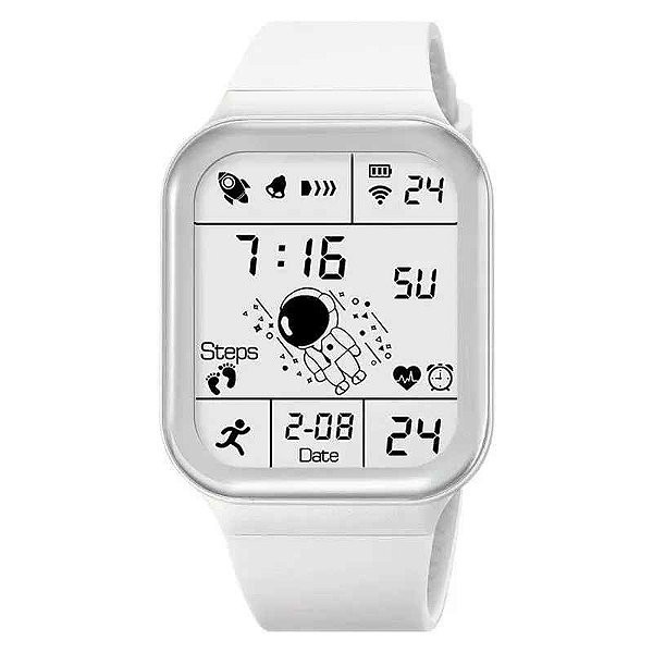 Relógio astronauta quadrado masculino e feminino  legal e tecnologia-Loreto