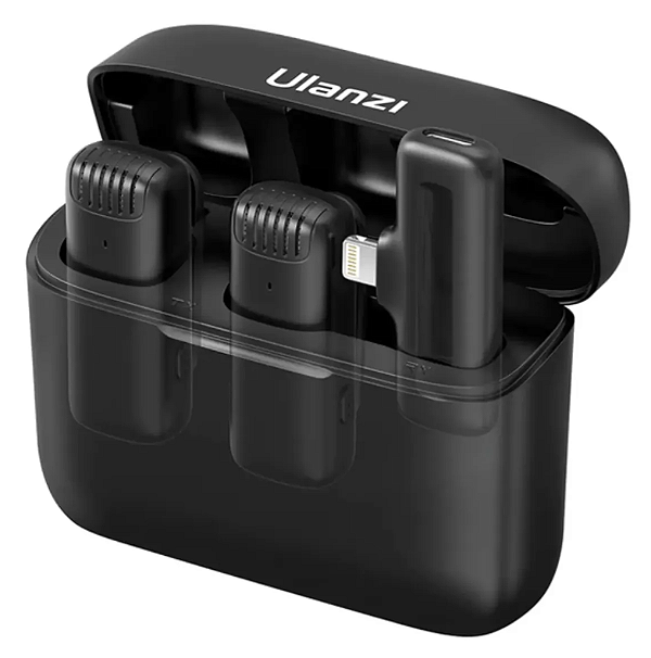 Microfone Sem Fio Ulanzi J12 Lapela 2 Mics P/ Ios iPhone ate 14-Loreto