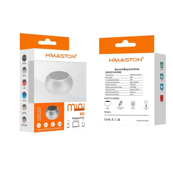 Mini Speaker Caixa de Som 3W H'Maston M3-Loreto