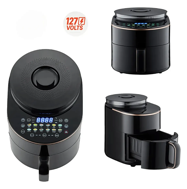 Air Fryer Fritadeira Eletrica Híbrida 4,5 L labravia Vapor 1500w 127v Preto-Loreto