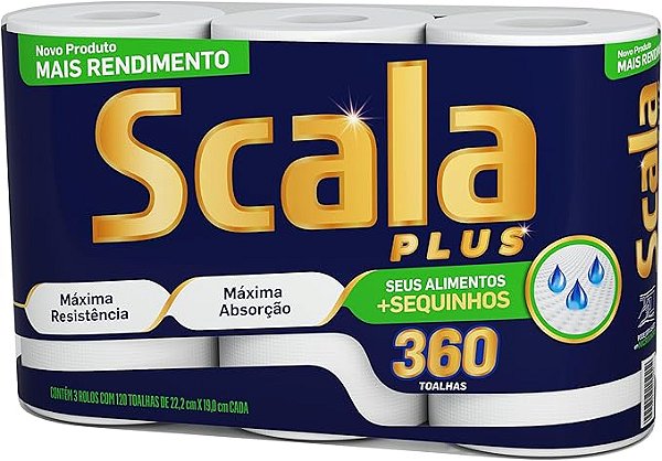 Papel Toalha Scala Plus 3x120 folhas.