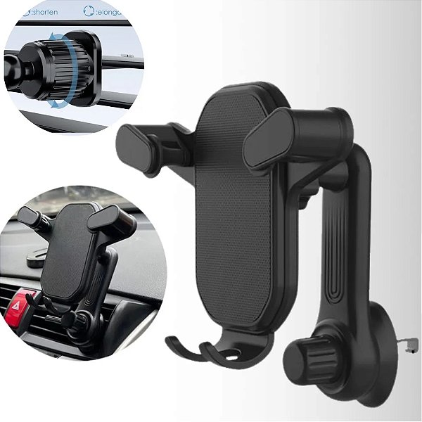 Suporte Celular Para Carro Gancho Anti-queda Ar Condicionado Cor Preto
