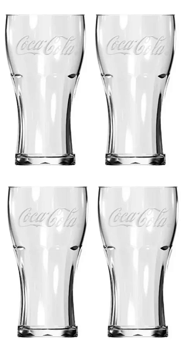 Jogo De Copos Contour Coca Cola Nadir Copo 470ml - 4 Unid