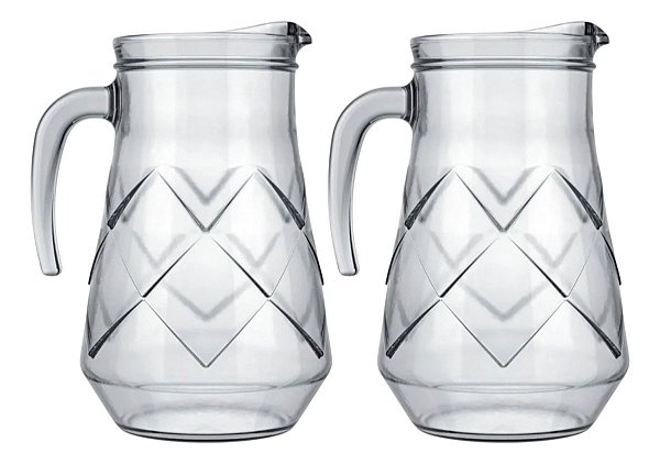 Jogo 2 Jarras De Vidro Maracatu 1,5 Litros Para Suco Ou Agua Nadir Cor Transparente-Loreto