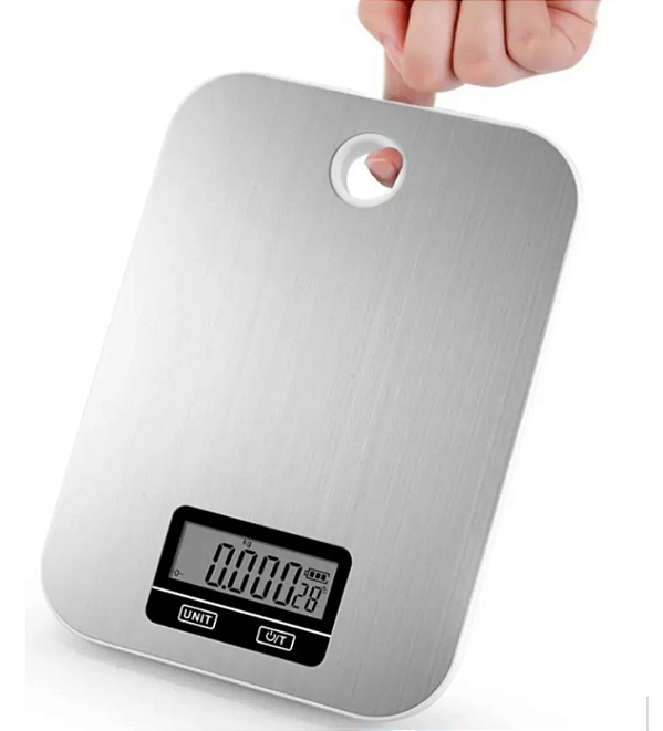 Balança Digital Alta Precisão Cozinha Fit Dieta 5kg Inox-Loreto