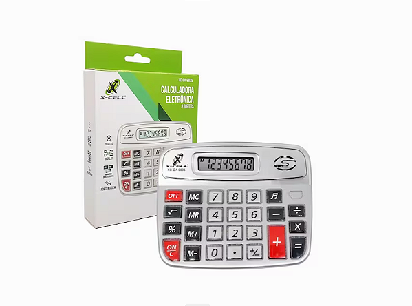 Calculadora Eletrônica X-Cell, 8 Dígitos - Xc-Ca-9835-Loreto