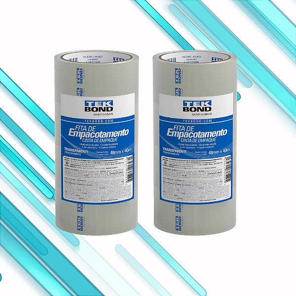 Fita Adesiva Empacotamento 48x40m Transp C/8 Rolos Tekbond Liso-Loreto