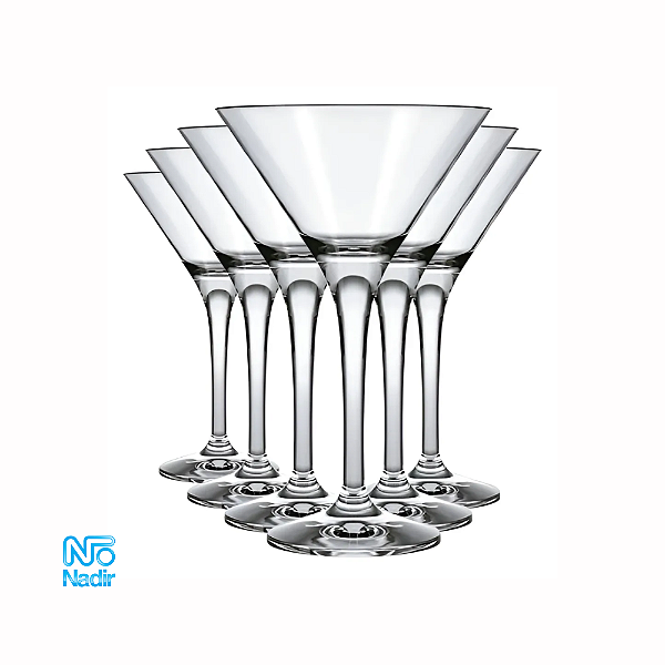 Kit 6 Taças Martini Drink Coquetel Vidro Nadir 250ml-Loreto