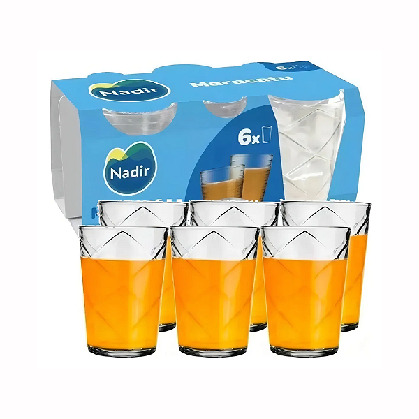 Kit Com 6 Copos Vidro Nadir Maracatu 265ml 2018 Cor Transparente