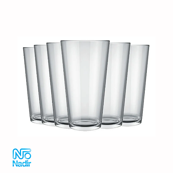 Jogo De Copos Cairo Suco Agua 350ml Nadir 6 Peças