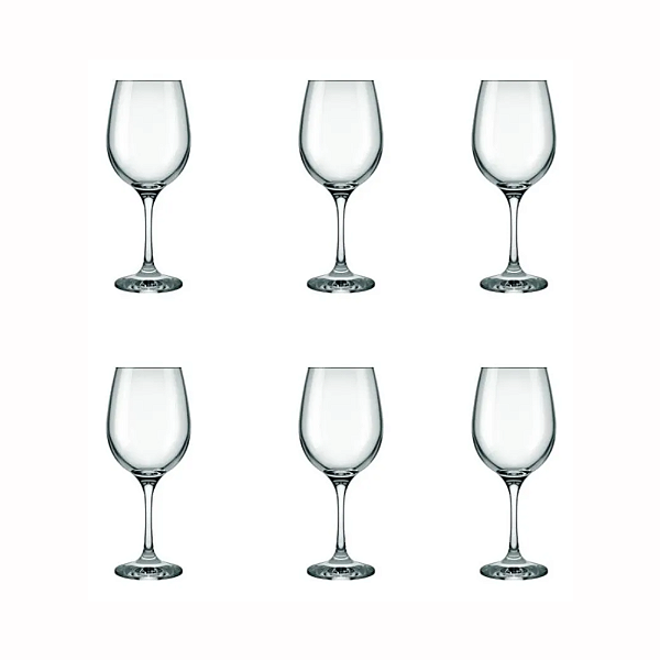 Jogo 6 Taças Barone 385ml Refinado Vinho Tinto Branco Nadir Cor Transparente-Loreto