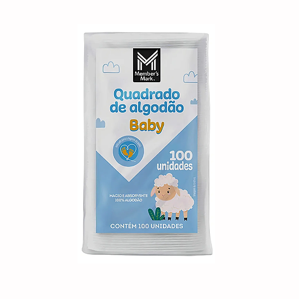 Quadrado De Algodão Baby Pacote Com 100 Unidades Cor Branco-Loreto