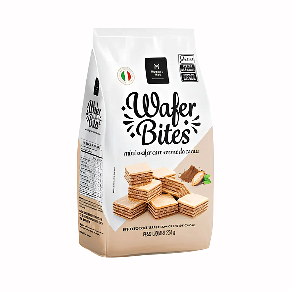 Biscoito Wafer Bites Chocolate Com Creme De Cacau 250g-Loreto