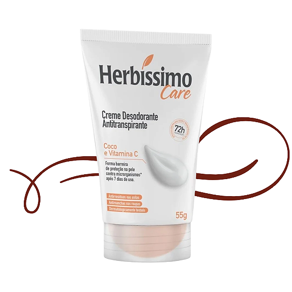 Antitranspirante bisnaga Herbíssimo Creme em Bisnaga Coco E Vitamina 55 g-Loreto